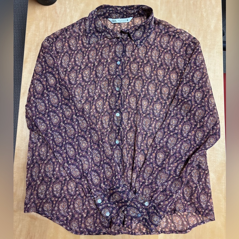 Zara Purple Paisley Blouse